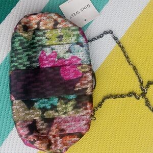 Nine West Floral Sequin Clutch with Chain